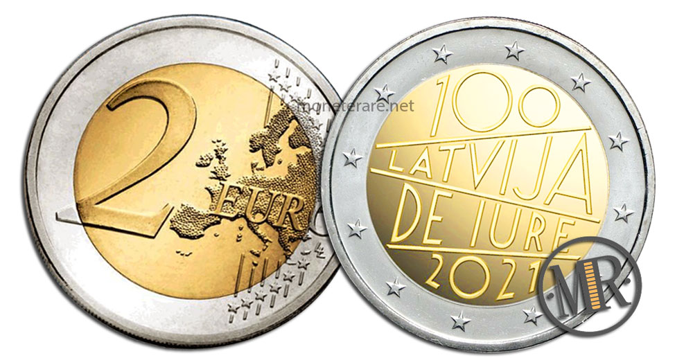 2 Euro Latvia 2021 - 100 Latvija DE JURE 