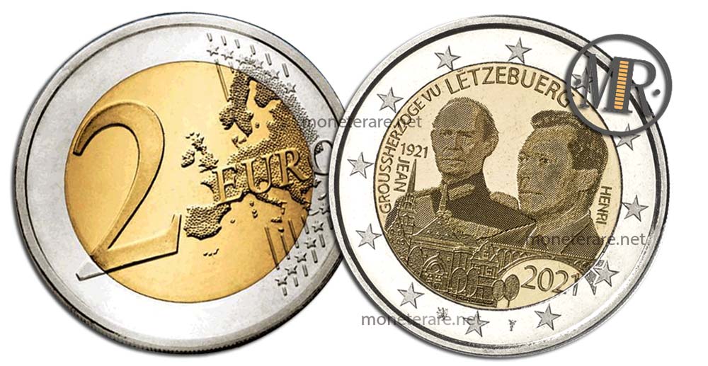 2 Euro Luxembourg 2021 - 1921 Jean Hologram