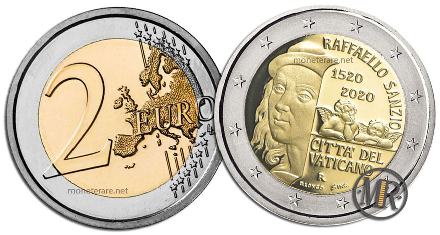 2 Euro Vatican 2020 Coin - 500 Years since the Death of Raffaello Sanzio