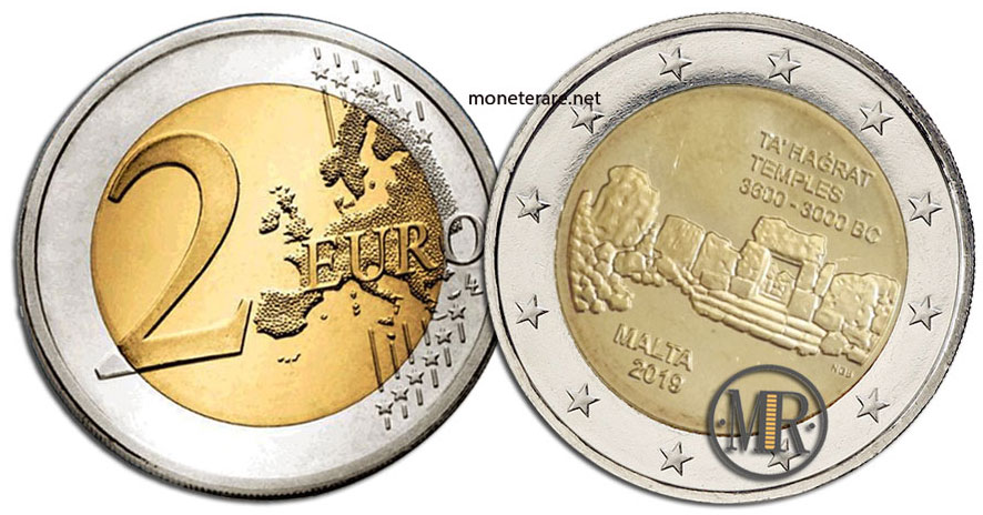 2 Euro Malta 2019 Coin - Temples of Ta Hagrat