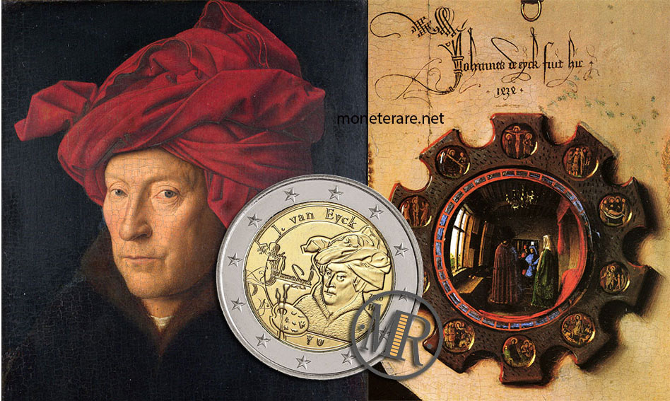 Jan van Eyck Portrait of a Man with Red Turban and Mirror Mr and Mrs Arnolfini