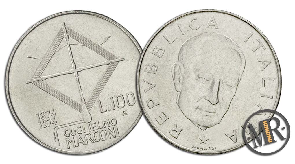 100 Lire Guglielmo Marconi 1974