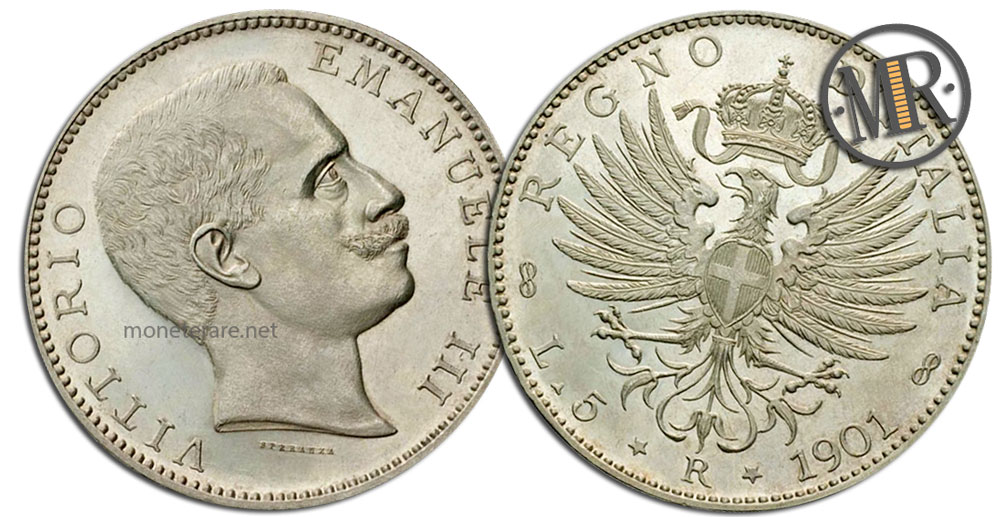 5 Lire Coins Vittorio Emanuele III Aquila Sabauda
