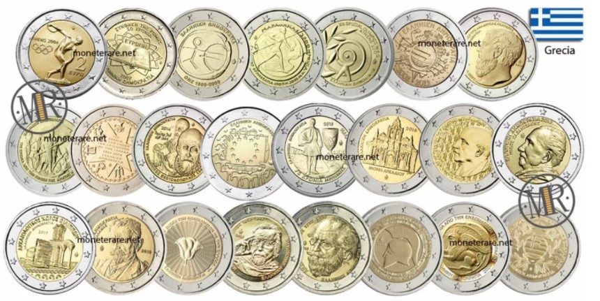 Greek commemorative 2 euro coins greece