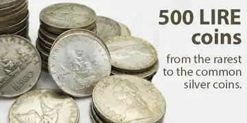 500 lire coins silver italian
