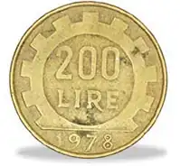 italian 200 lire coins