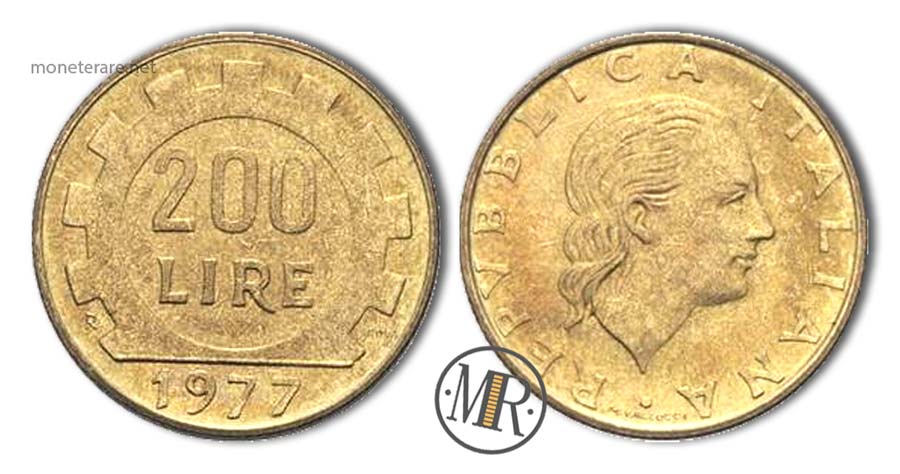 200 lire coin 1977 Italian Republic