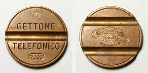 italian telephone token - gettone telefonico 7809